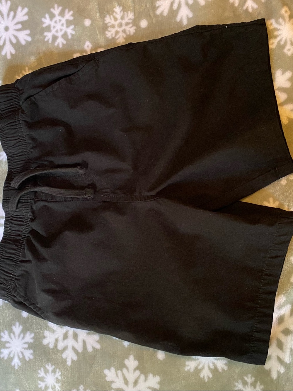 wonder nation Black Elastic-Waist Bermuda Shorts with Drawstring